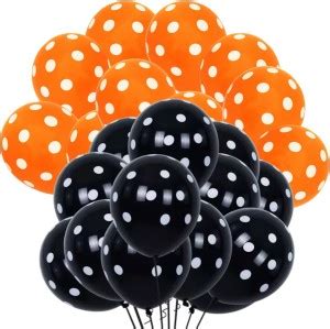 Flipkart.com | Dul Dul Printed Orange,Black Polka dot balloons for ...