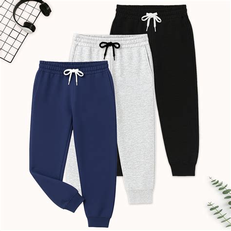 Kuchipoo Boys Solid Joggers | Elastic Waist Track Pants with Drawstrin