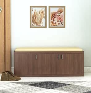 DesignFit Engineered Wood Shoe Rack with 3 Door and Cushion Seat for ...