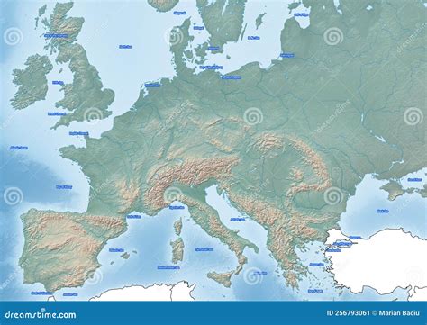 Seas of europe map