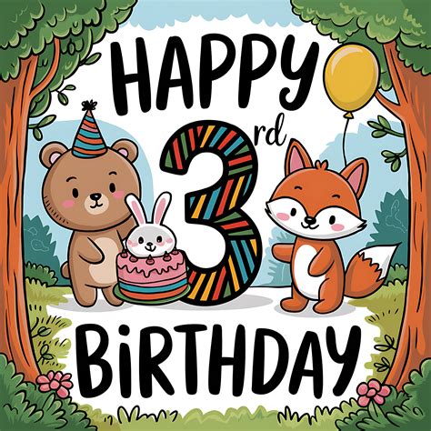 Free Download Happy 3rd Birthday Pink Number 3