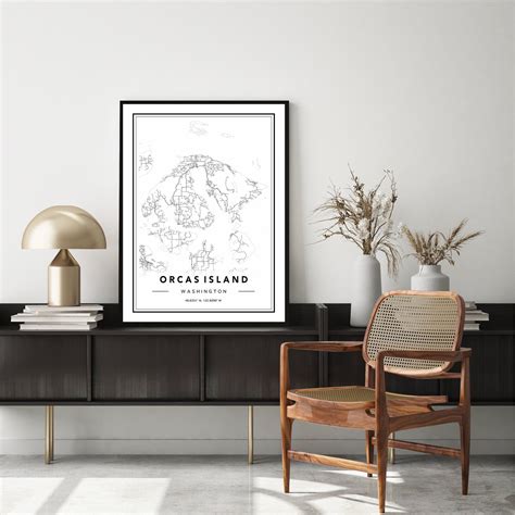POSTER Orcas Island Map Print, Map of Orcas Island, Orcas Island WA Map ...