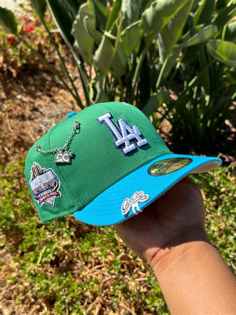 NEW ERA EXCLUSIVE 59FIFTY SEA GREEN/BLUE LOS ANGELES DODGERS W/ 40TH A