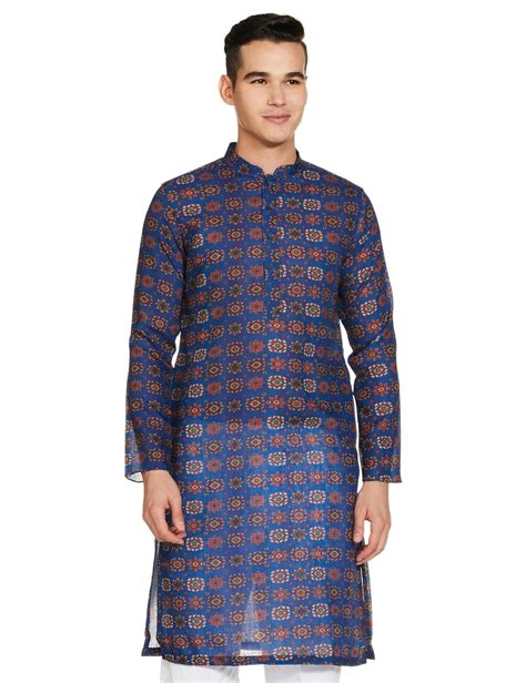 Buy Manthan Men's Kurta, Mandarin Collar Full Sleeves Ethnic Knee ...