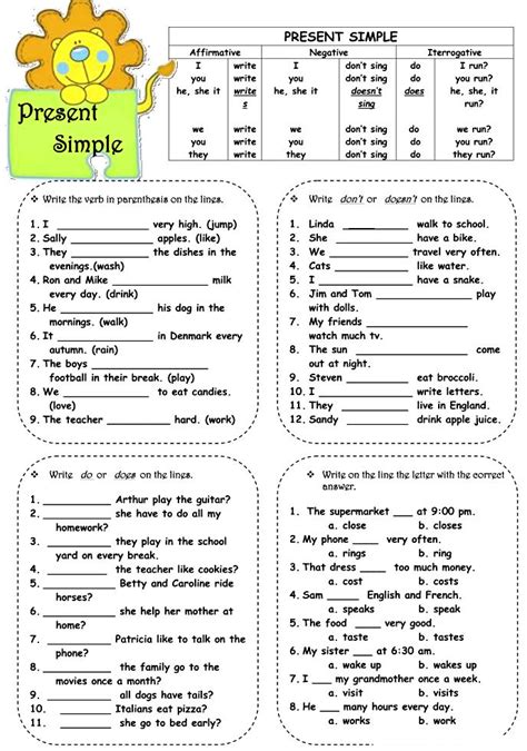 Image result for Simple Present Practice