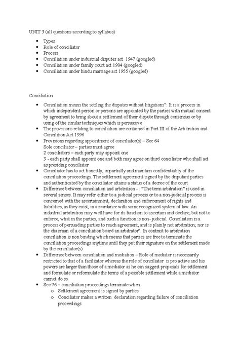 ADR 3,4,5 - Understanding Conciliation and Negotiation Processes - Studocu