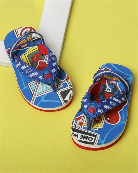 Spiderman Printed Blue Flip-Flops For Kids Boys – Kidsville