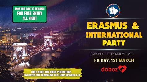 Erasmus & International Party - Friday 1st March, Doboz Club - Budapest ...