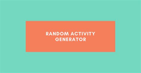Image result for Random Activity Generator