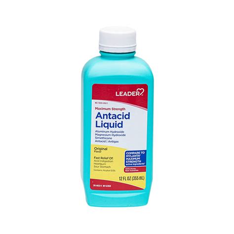 Leader Maximum Strength Antacid Aluminum Hydroxide Magnesium Hydroxide ...