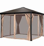 Image result for 10X10 Outdoor Double Roof Aluminum Composite Panel Insulated Hardtop Gazebo W/ Mosquito Netting