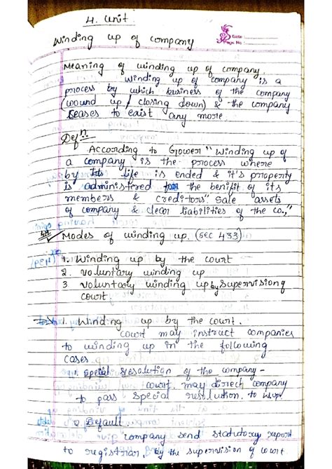 Winding up of Company (4th chapter) - 4. unit winding up of company ...