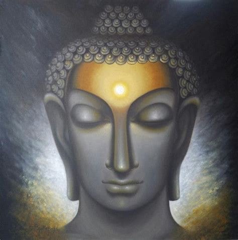 "Divine Soul": Steel Grey Oil Painting by Madhumita Bhattacharya ...