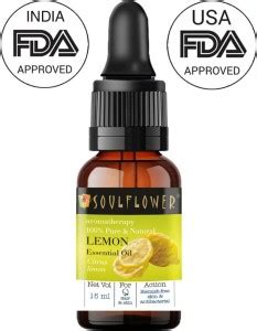 Soulflower Lemon Essential Oil 15ml, 100% Premium & Pure, Natural ...