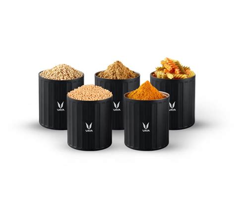 Buy Vaya Preserve - Black (500 ml x 5) Stainless Steel Containers ...