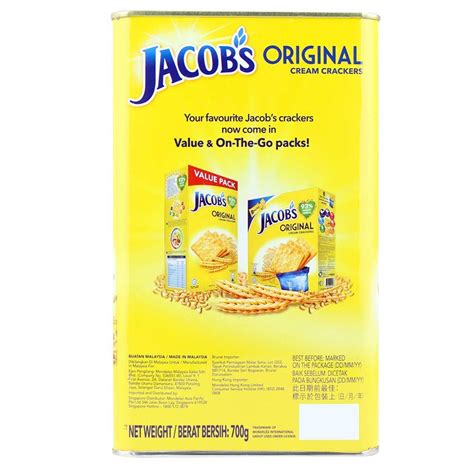 Buy Jacob's Original Cream Crackers Wheat Cereal 700g Tin (1.54 pound ...