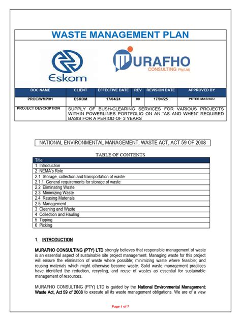 Image result for Waste Management Plan