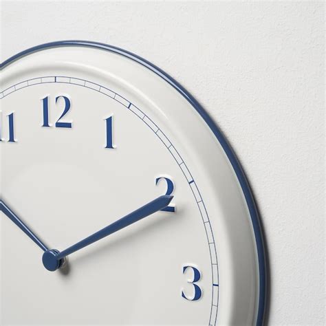 SYKOMORLÖNN wall clock, white/blue, 30 cm (11 ¾") - IKEA