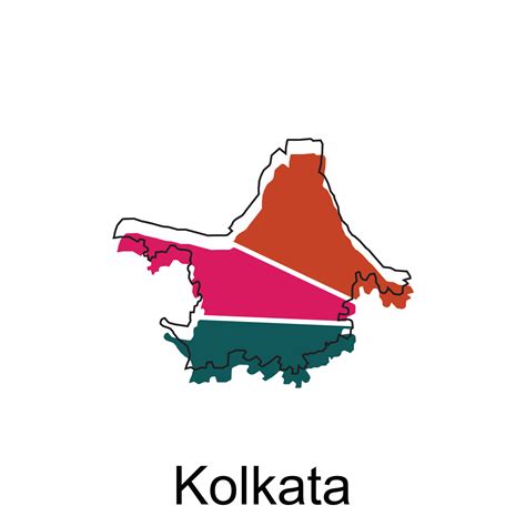 Map Of Kolkata City Modern Simple Geometric, illustration vector design ...