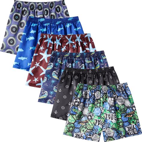 JupiterSecret Mens Satin Boxer Shorts Pack, Silk Feeling Sleep Shorts ...