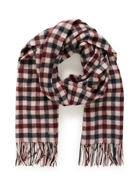 Part Two Kitha Check Pure Wool Scarf, Red/Multi