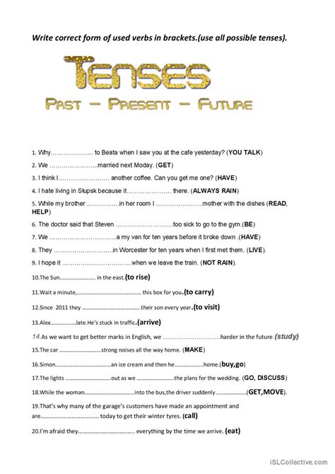 Grammar Exercises Future Tenses