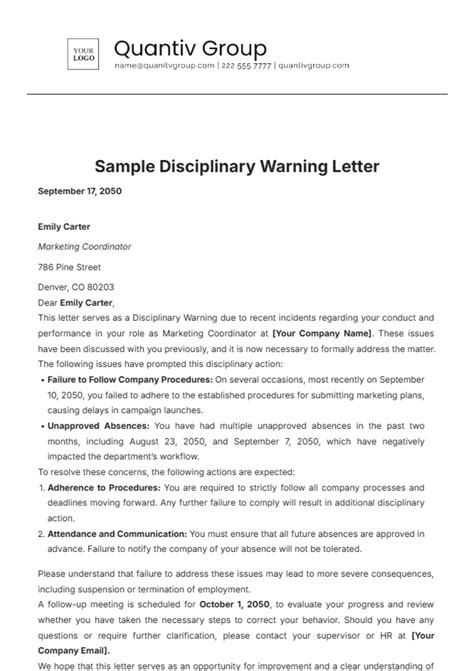 Free Safety Violation Warning Letter Template to Edit Online
