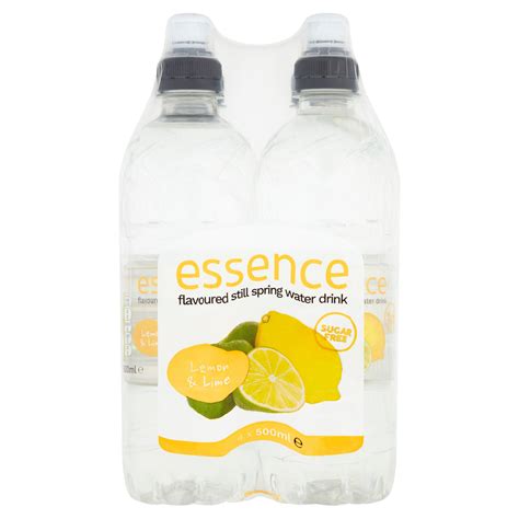 Essence Lemon & Lime Flavoured Still Spring Water Drink 4 x 500ml | Still & Flavoured Water ...