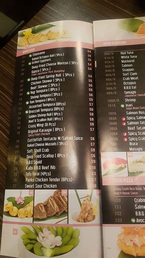 Menu at Cherry Blossom Sushi Bar, Guelph