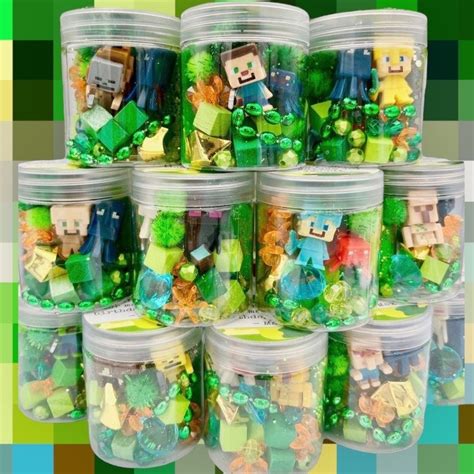 Minecraft Inspired Play Dough Jars - Etsy | Diy minecraft birthday ...