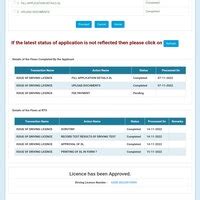 RTO India — Driving license not yet Dispatched