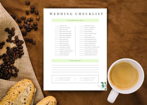 Image result for Downloadable Printable Wedding Checklist