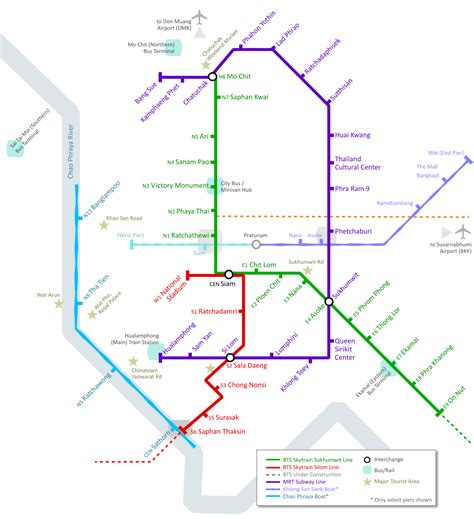 Bangkok Transportation Map - MapSof.net