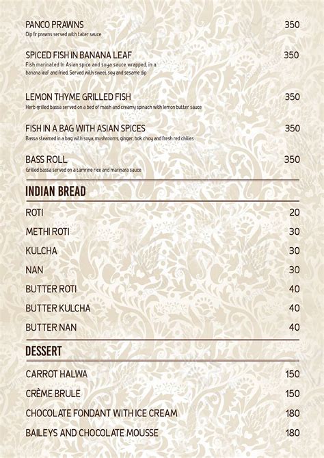 Menu at Aquila Rooftop Bar & Kitchen, Bengaluru