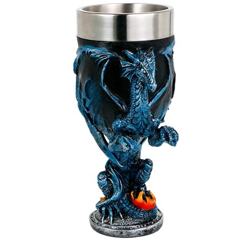 alikiki Medieval Fantasy Blue Dragon Goblet - Dungeons and Dragons ...