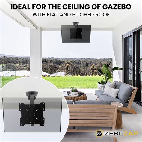 ZeboZap Outdoor Flip Down Ceiling TV Mount | Gazebo TV Mount | Patio T ...