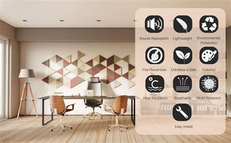 UNIDUS ACOUSTICS Triangle Acoustic Wall Panels 12 x 12 Inches | 9mm ...