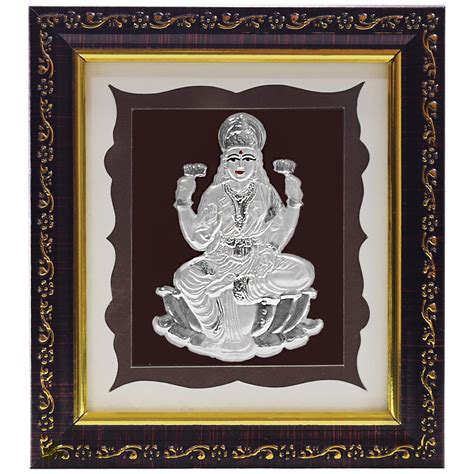 laxmi jewellers Pure 999 Silver Laxmi Ji Wall Glass Photo Frame For ...