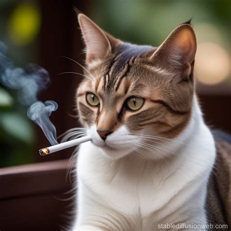 Cat Holding Cigarette | Stable Diffusion Online