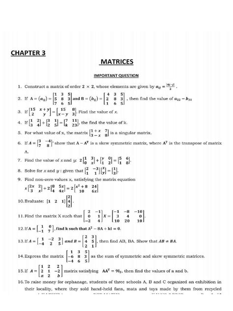 Image result for Math Questions Matrix