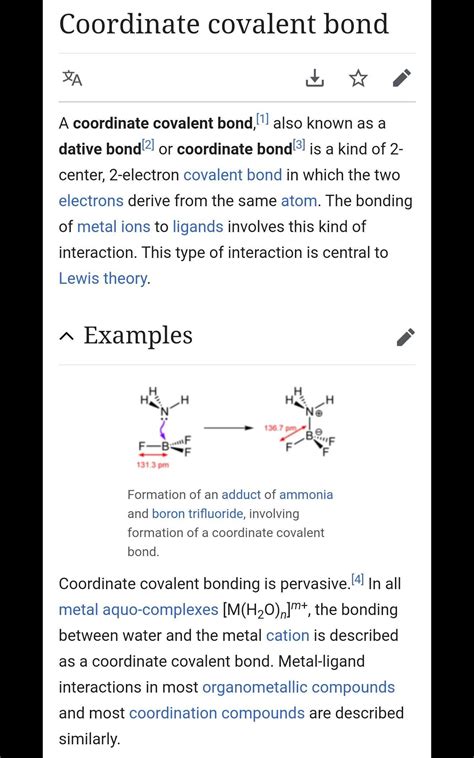 Coordinate Covalent Bond