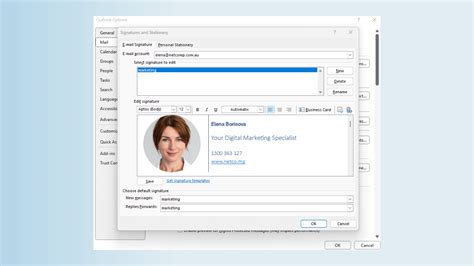 How to change signature in outlook for your business