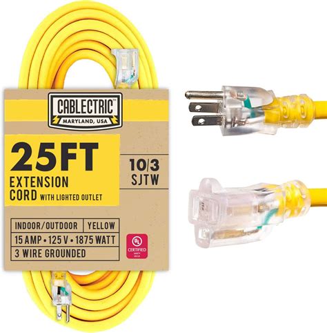 Yellow Jacket Extra Heavy Duty Extension Cord, 50Ft, 10 Gauge, 3 ...