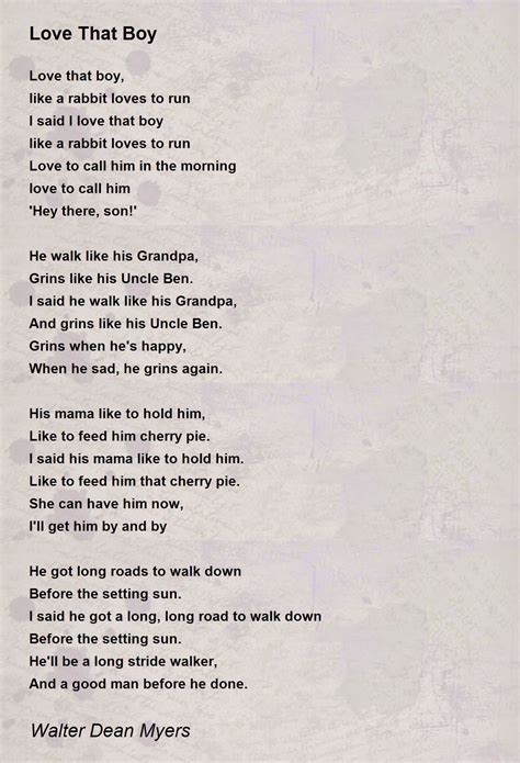 Love That Boy Poem by Walter Dean Myers - Poem Hunter