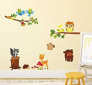 Buy Decals Design 'Lovely Jungle Theme' Wall Sticker (PVC Vinyl, 50 cm ...