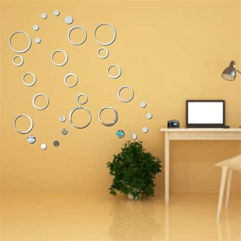 WallDaddy® 30 Ring and Dots Silver Product id 112 Mirror Acrylic 3D ...