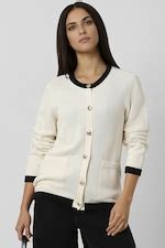 Buy Women Cream Textured Round Neck Sweater Online - 39828909 | Van Heusen