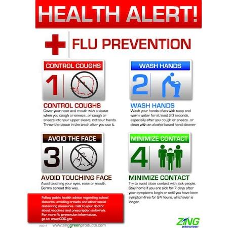 Zing Flu Poster, 22 in H x, 16 in W, Plastic 5011 | Zoro