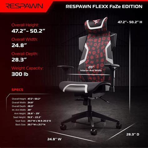 RESPAWN FLEXX FaZe Clan Mesh Gaming Chair With India | Ubuy