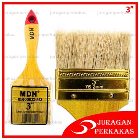 Jual MDN Kuas Cat 3" Inch Putih Gagang Kayu Koas Tembok Dinding Paint ...